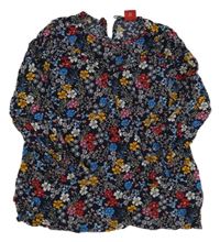 Tmavomodrá květovaná halenka S. Oliver