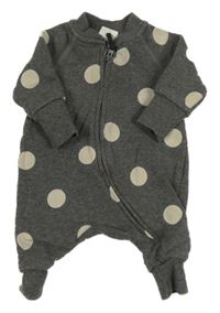 Šedo-bílý puntíkatý teplákový overal H&M