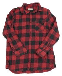 Černo-tmavošedá kostkovaná flanelová košile s nápisem Zara