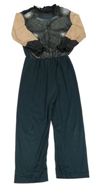 Kostým - Petrolejovo-béžový overal s brněním 