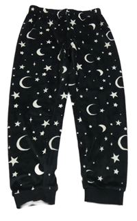 Černo-bílé plyšové pyžamové kalhoty s vesmírem M&S