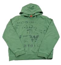 Zelená mikina s nápisy a kapucí S. Oliver