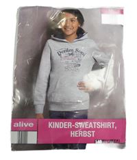 Nové - Šedá mikina s nápisy a kapucí Alive