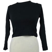 Dámské černé žebrované crop triko H&M