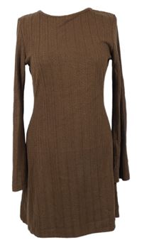 Dámské hnědé vzorované svetrové šaty zn. Shein 