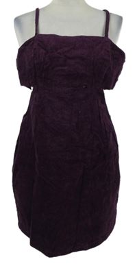 Dámské purpurové manšestrové šaty s průstřihy Denim 