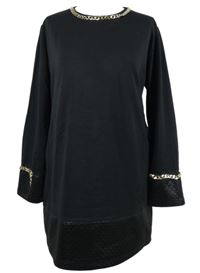 Dámské černé šaty s řetízky