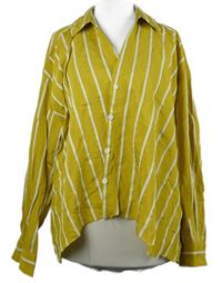 Dámská okrová pruhovaná halenka 