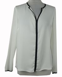 Dámská bílá průsvitná halenka s černým lemem Atmosphere 