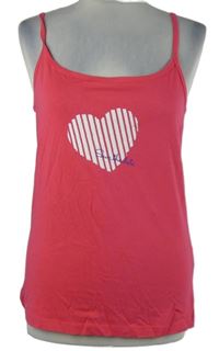 Dámský zářivě růžový top se srdíčkem 