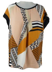 Dámská růžovo-skořicovo-černá vzorovaná halenka Next 