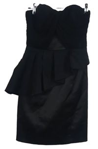 Dámské černé saténové korzetové pouzdrové šaty Karen Millen 