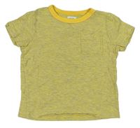 Žluto-šedé melírované tričko s kapsou F&F