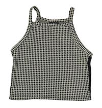 Černo-bílý vzorovaný crop top Page one young
