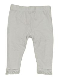 Bílé capri legíny s krajkou infinity kids