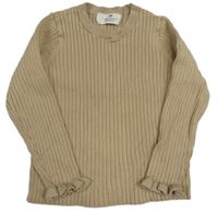 Béžový žebrovaný svetr zn. H&M