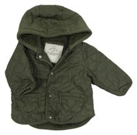Khaki šusťáková prošívaná pod/zimní bunda s kapucí George 