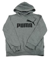 Šedá mikina s logem a kapucí zn. Puma