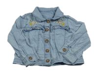 Modrá lehká riflová bunda s kytičkami George