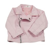 Růžová koženková jarní bunda H&M