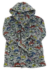 Šedý chlupatý župan s PAw PAtrol a kapucí Nickelodeon