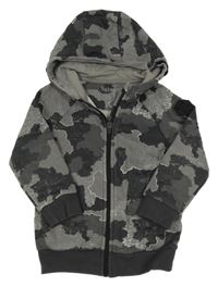 Šedá army propínací mikina s kapucí Nutmeg