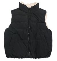 Černá šusťáková zateplená oboustranná vesta Page one young