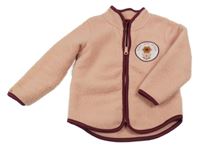 Světlerůžová huňatá propínací mikina s nášivkou Lupilu