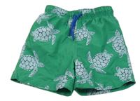 Zelené plážové kraťasy s želvami Mini Boden
