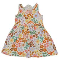 Bílé bavlněné květované šaty H&M