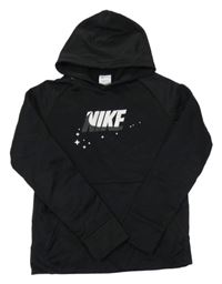 Černá mikina s logem a kapucí Nike