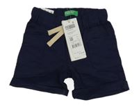 Nové - Tmavomodré lněné kraťasy Benetton