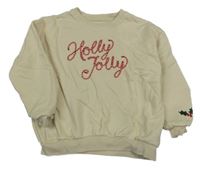 Béžová mikina s nápisem