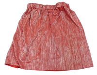 Červeno-stříbrná žebrovaná sukně 