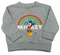 Šedá mikina s Mickeym a duhou Disney