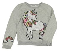Šedá mikina s překlápěcími flitry H&M