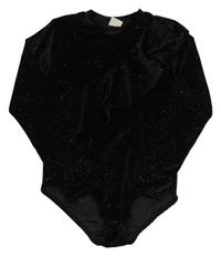 Černé sametové třpytivé body s volánkem Zara