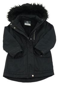 Černá šusťáková zimní parka s kapucí George 