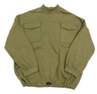 Khaki oversize mikina s kapsami Next