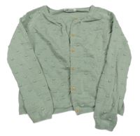 Světlezelený propínací svetr s 3D puntíky H&M