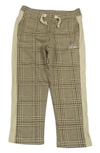 Béžovo-hnědé kostkované tepláky River Island