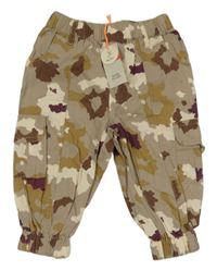 Nové - Béžovošedo-hnědé army plátěné kalhoty s kapsami River Island