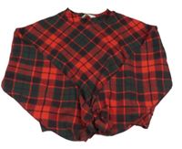 Červeno-černá károvaná crop mikina H&M