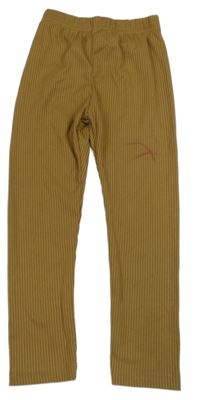 Hnědé žebrované legíny 