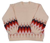 Nové - Světlerůžový svetr se vzorem Dunnes