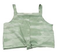 Zeleno-bílý melírovaný crop top H&M