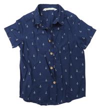 Tmavomodrá košile s kotvami H&M