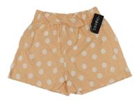 Nové - Meruňkové puntíkaté bavlněné kraťasy Dunnes