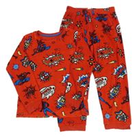 Červené plyšové pyžamo se Spidermanem M&S