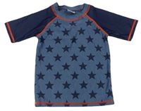 Modro-tmavomodré UV tričko s hvězdičkami Pocopiano